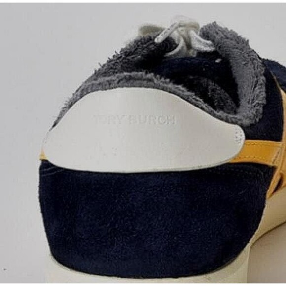 Tory Burch Mens Navy / Yellow Hank Court Low Profile Sneakers Mens Size 12 - Picture 7 of 9